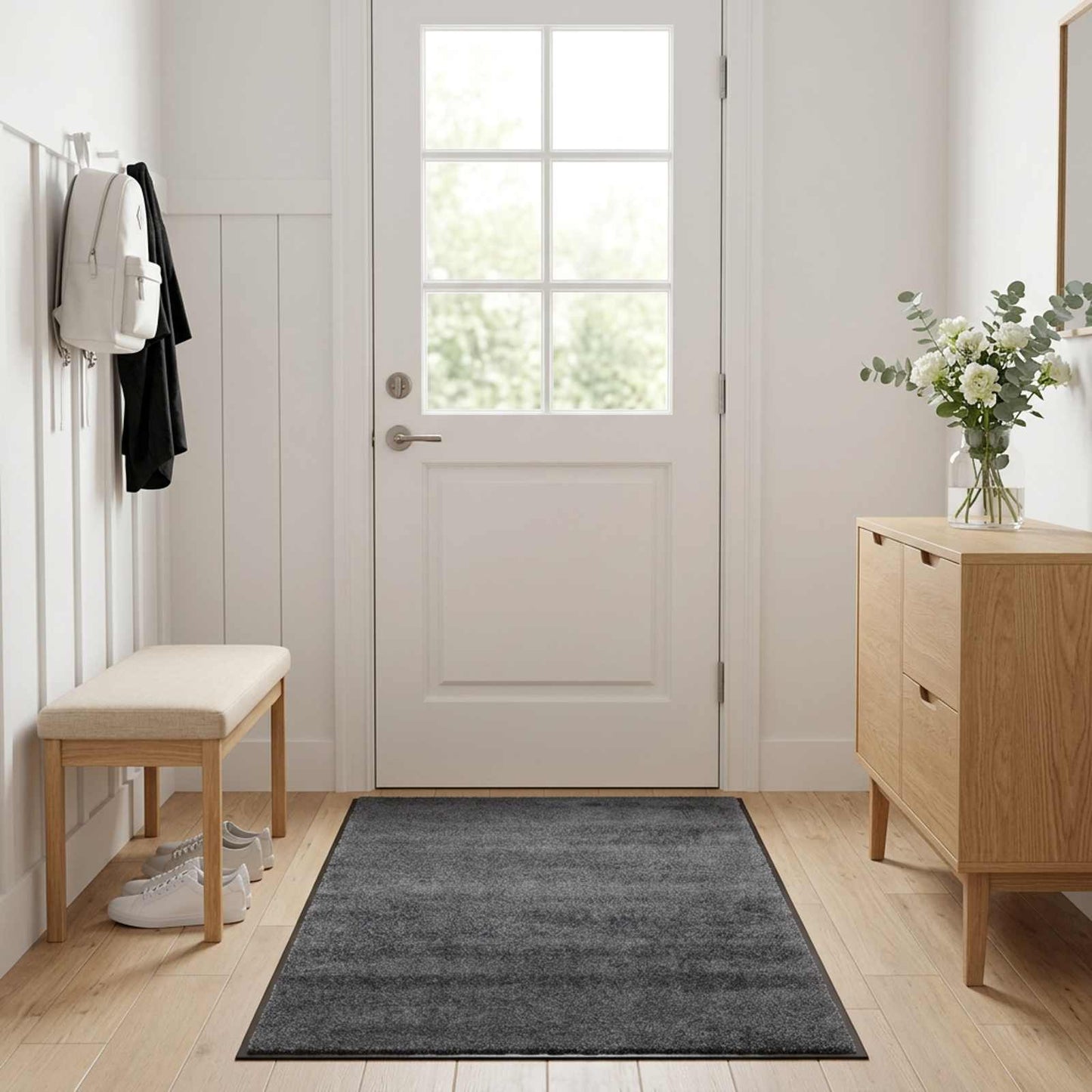 Doormat Light Grey 120 x 90 cm 100% Polyamide