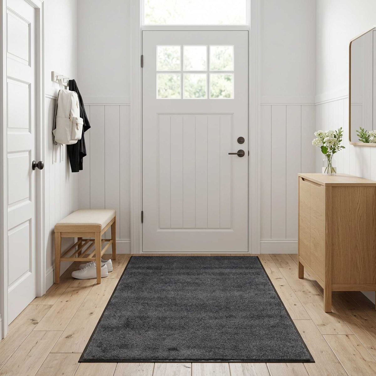 Doormat Light Grey 300 x 120 cm 100% Polyamide