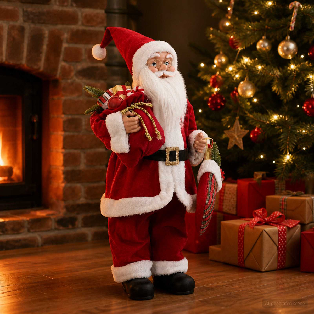Santa Claus Figure Red 62 cm Polyester