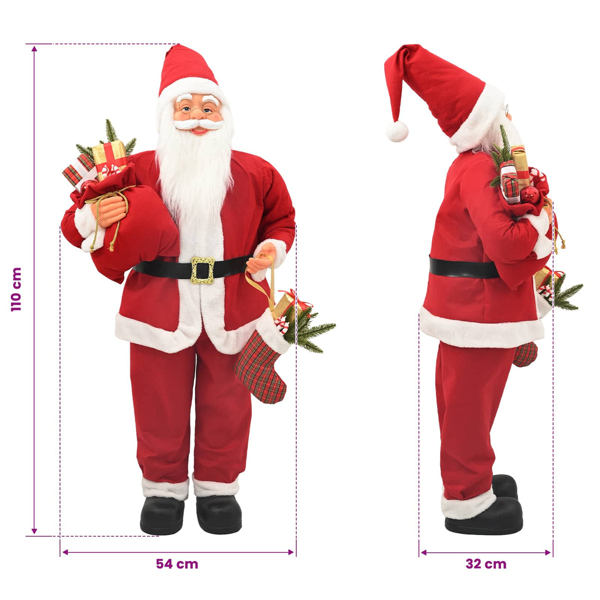 Santa Claus Figure Red 110 cm Polyester