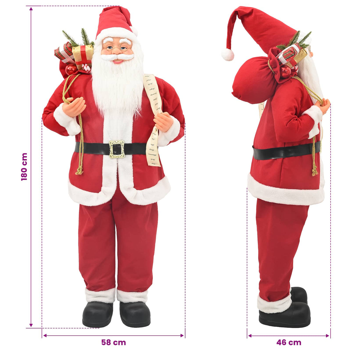 Santa Claus Figure Red 180 cm Polyester