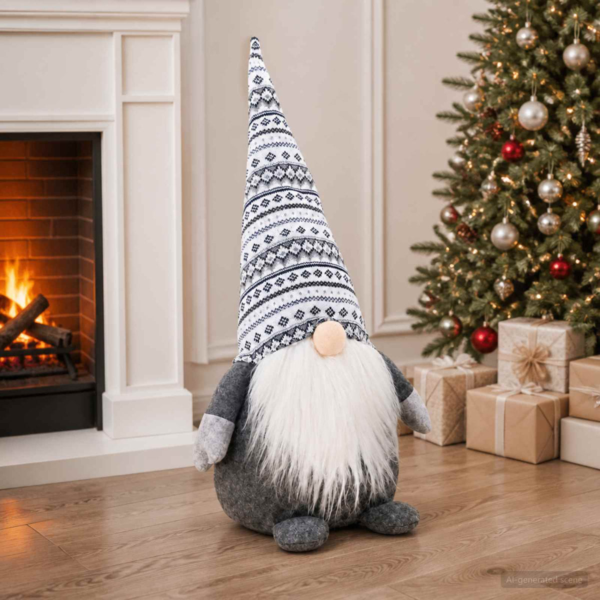 Christmas Gnome Grey 80 cm Polyester