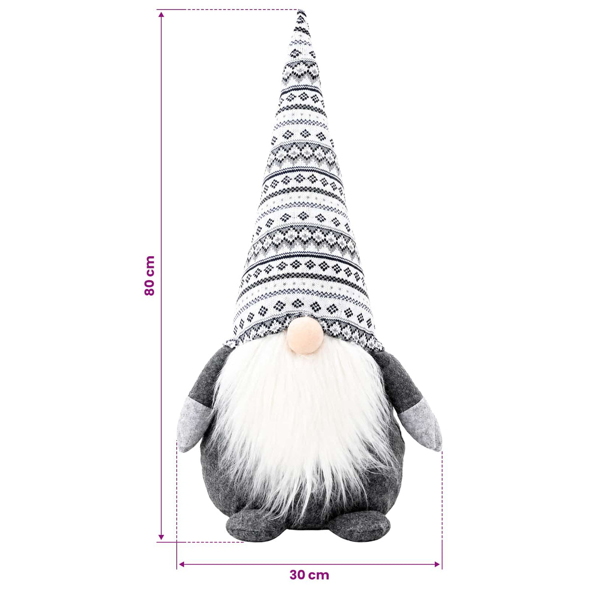 Christmas Gnome Grey 80 cm Polyester