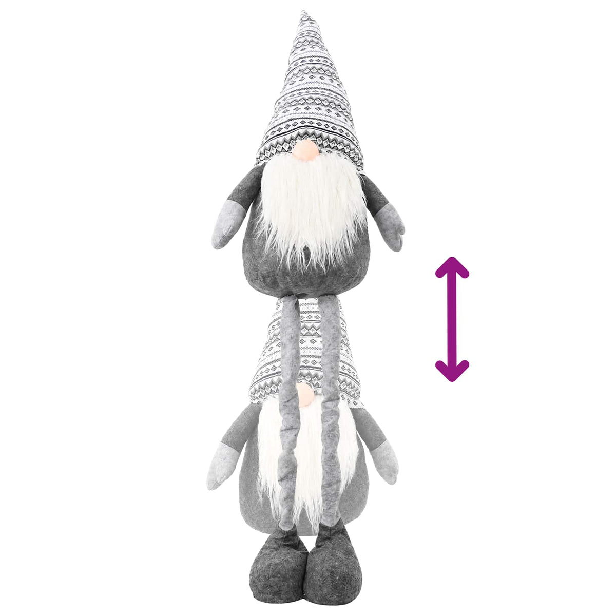Christmas Gnome with Extendable Legs Grey 130 cm Polyester