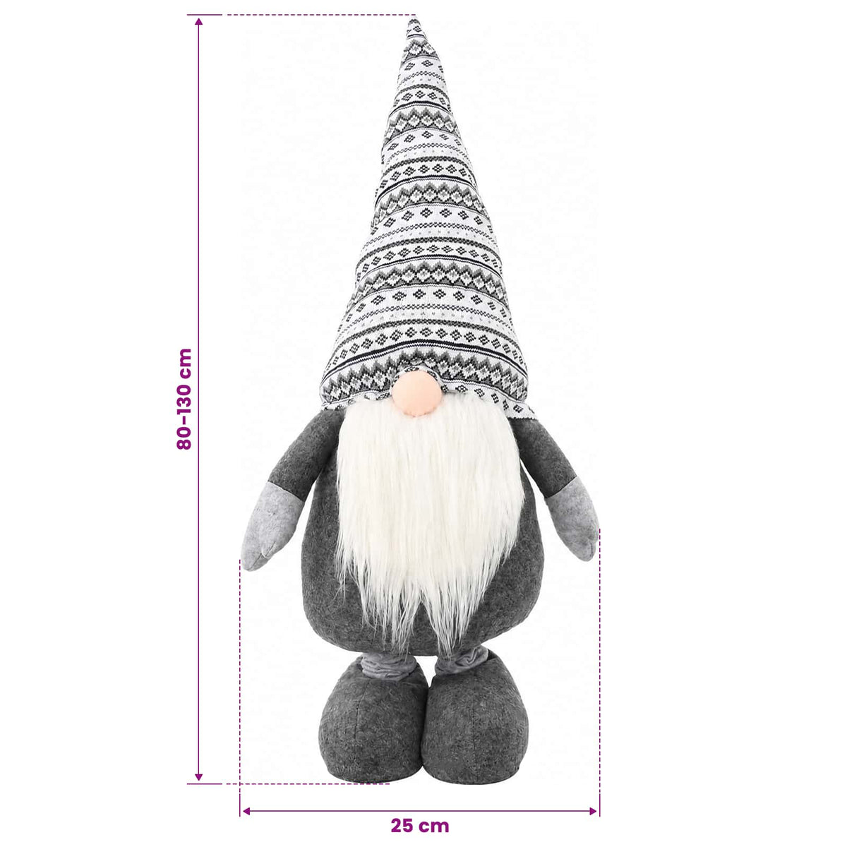 Christmas Gnome with Extendable Legs Grey 130 cm Polyester