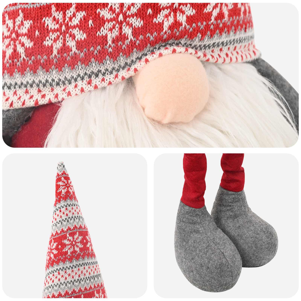 Christmas Gnome with Extendable Legs Red 130 cm Polyester