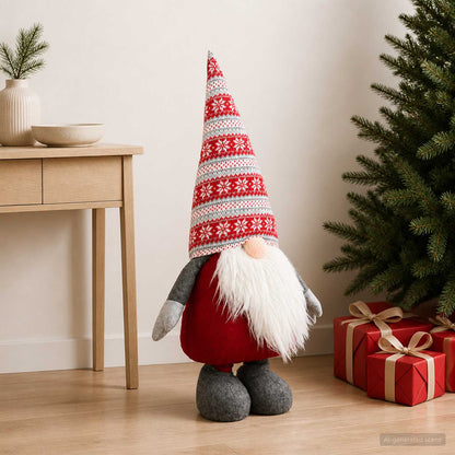 Christmas Gnome with Extendable Legs Red 130 cm Polyester