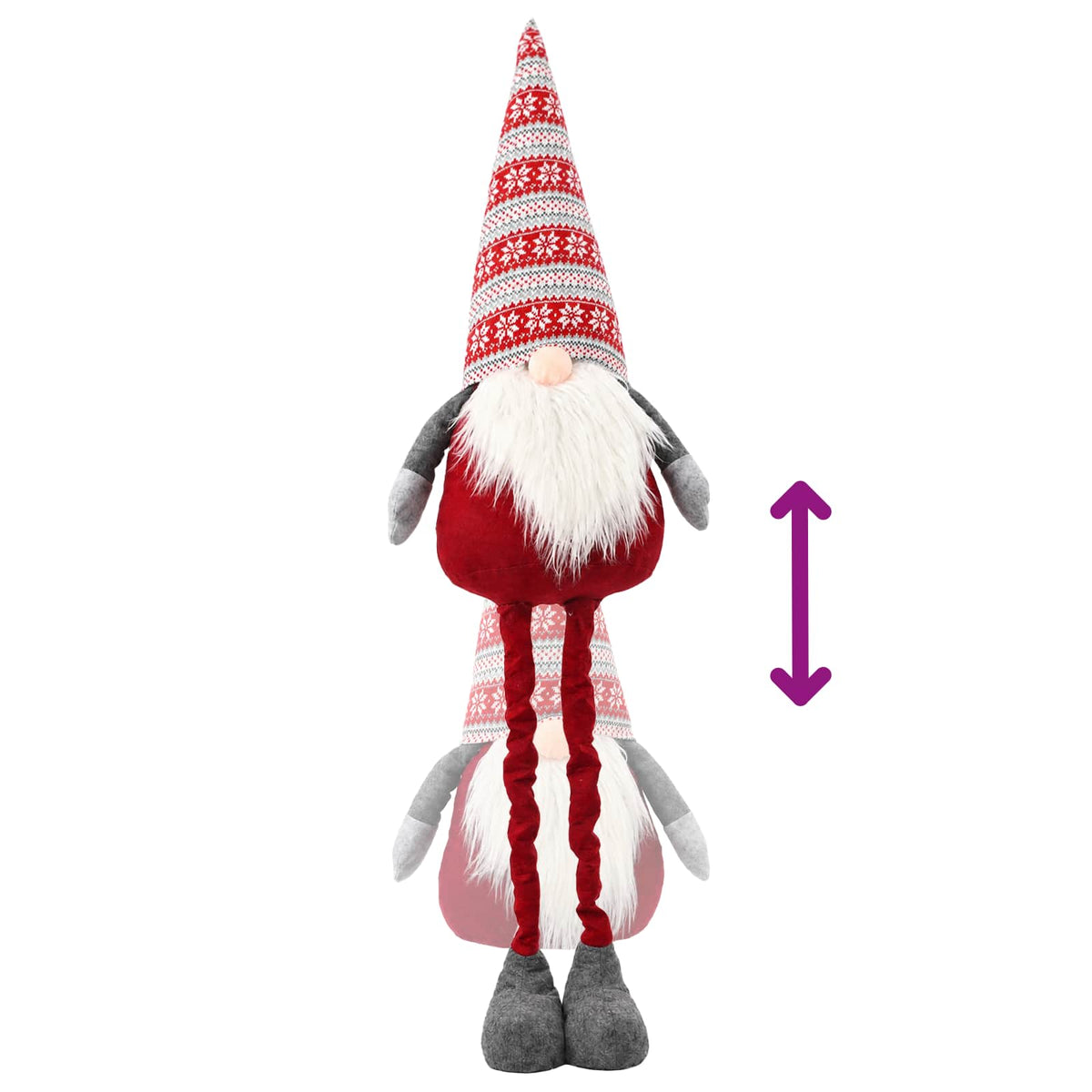 Christmas Gnome with Extendable Legs Red 130 cm Polyester