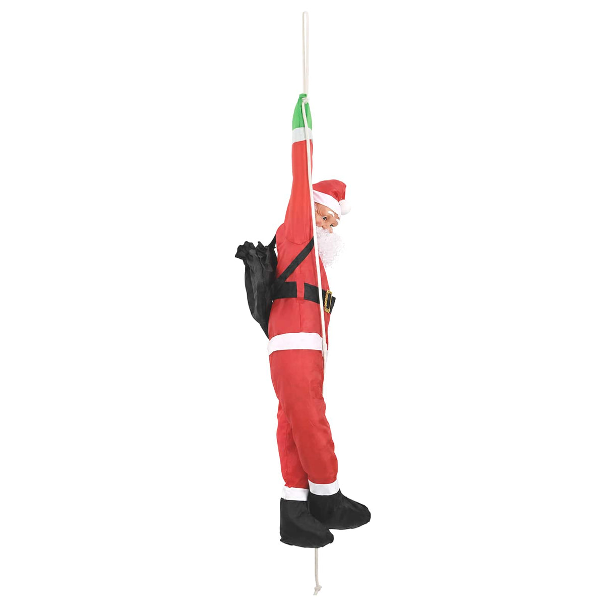 Hanging Santa Claus on Rope Red 30 x 15 x 130 cm Polyester