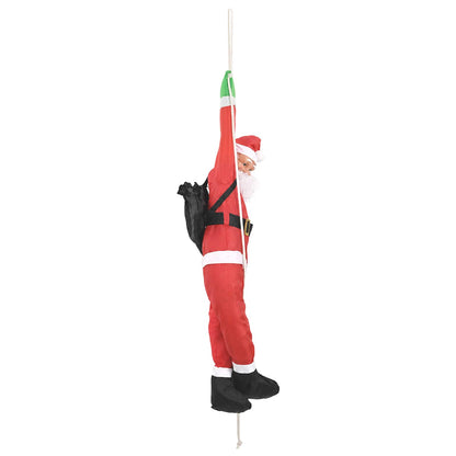 Hanging Santa Claus on Rope Red 30 x 15 x 130 cm Polyester