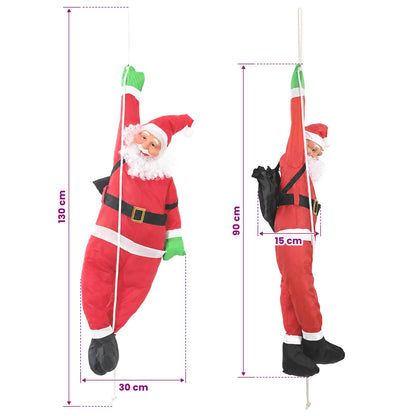 Hanging Santa Claus on Rope Red 30 x 15 x 130 cm Polyester