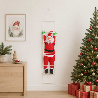 Hanging Santa Claus on Ladder Red 30 x 15 x 170 cm Polyester