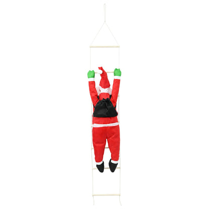 Hanging Santa Claus on Ladder Red 30 x 15 x 170 cm Polyester