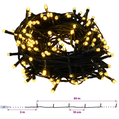Christmas Bauble Set 120 pcs Green Dia. 6 cm Plastic 300 LEDs