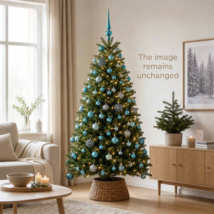 Christmas Bauble Set 61 pcs Turquoise Dia. 6 cm Plastic