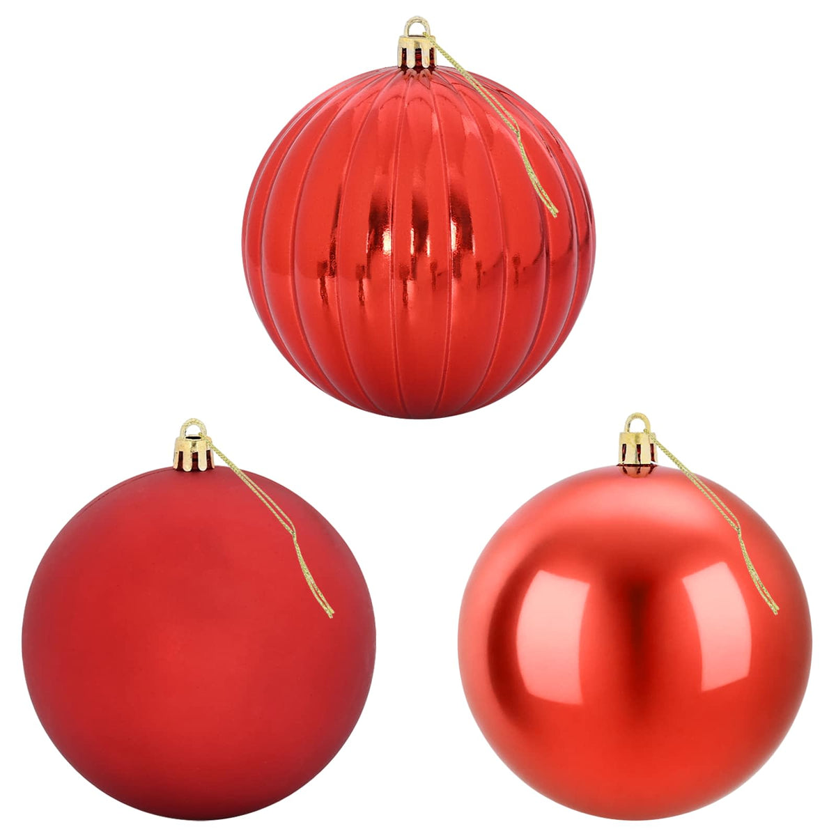 Christmas Ball Set XL 15 pcs Red Dia. 10 cm Plastic