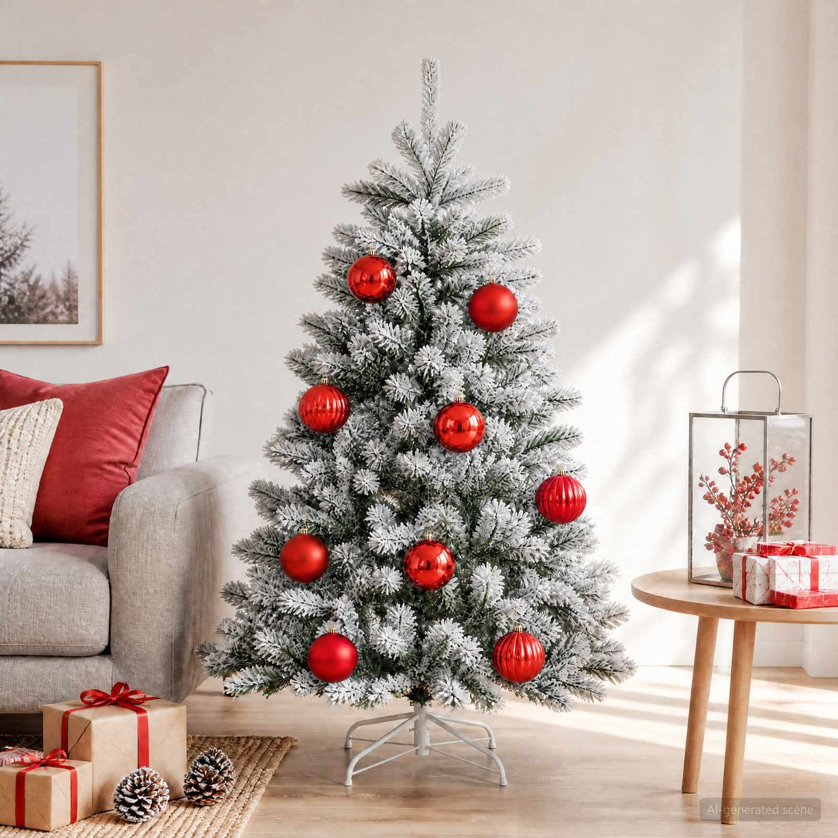 Christmas Ball Set XL 9 pcs Red Dia. 15 cm Plastic