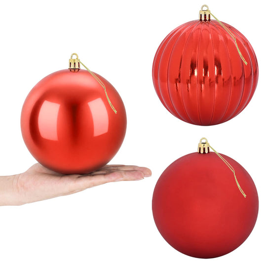 Christmas Ball Set XL 9 pcs Red Dia. 15 cm Plastic