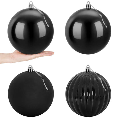 Christmas Ball Set XXL 4 pcs Black Dia. 20 cm Plastic