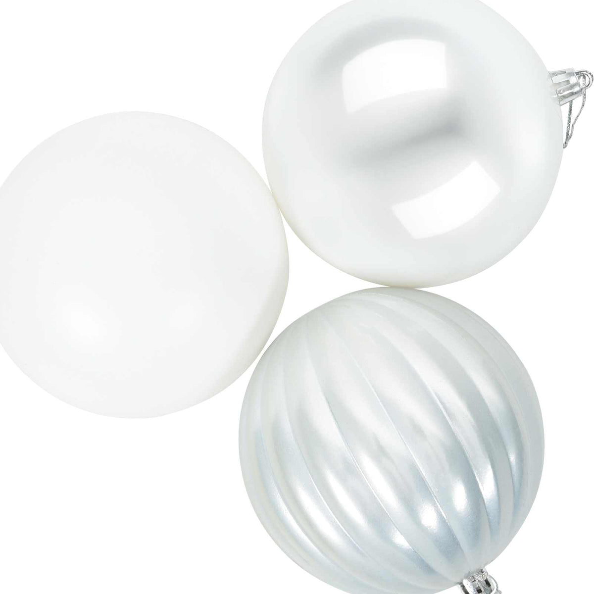 Christmas Ball Set XL 15 pcs White Dia. 10 cm Plastic