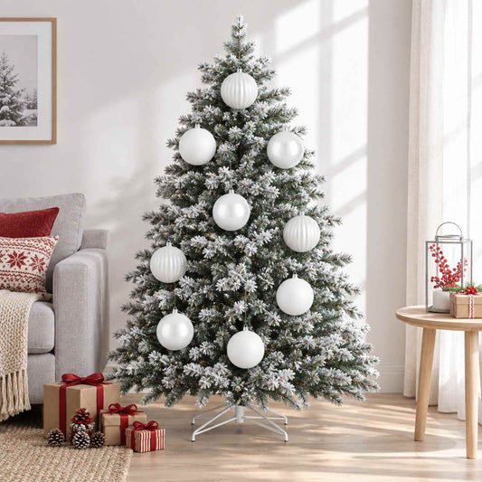 Christmas Ball Set XXL 4 pcs White Dia. 20 cm Plastic
