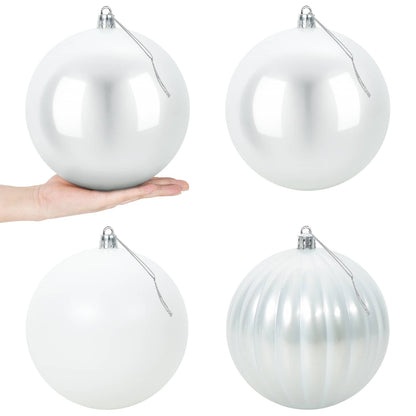 Christmas Ball Set XXL 4 pcs White Dia. 20 cm Plastic