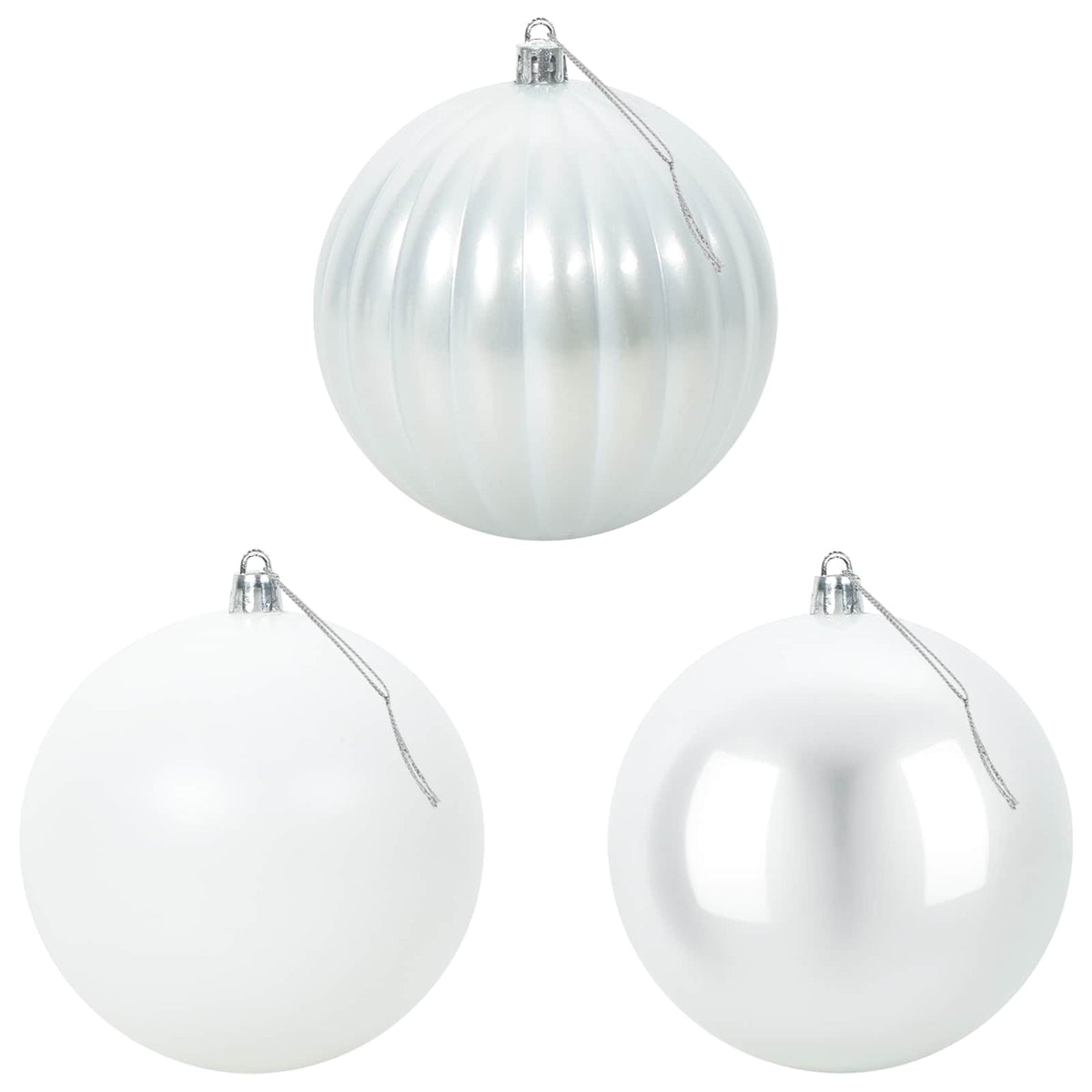 Christmas Ball Set XXL 4 pcs White Dia. 20 cm Plastic