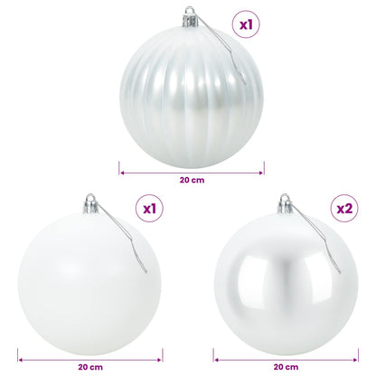 Christmas Ball Set XXL 4 pcs White Dia. 20 cm Plastic