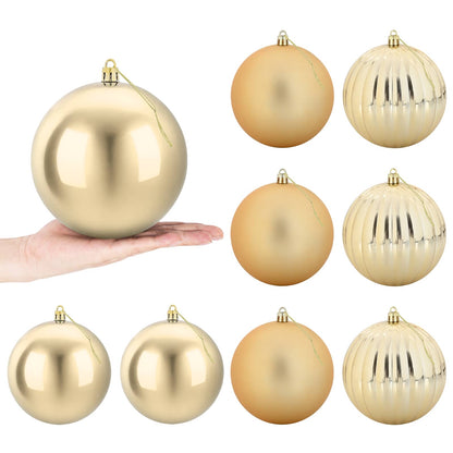 Christmas Ball Set XL 9 pcs Gold Dia. 15 cm Plastic