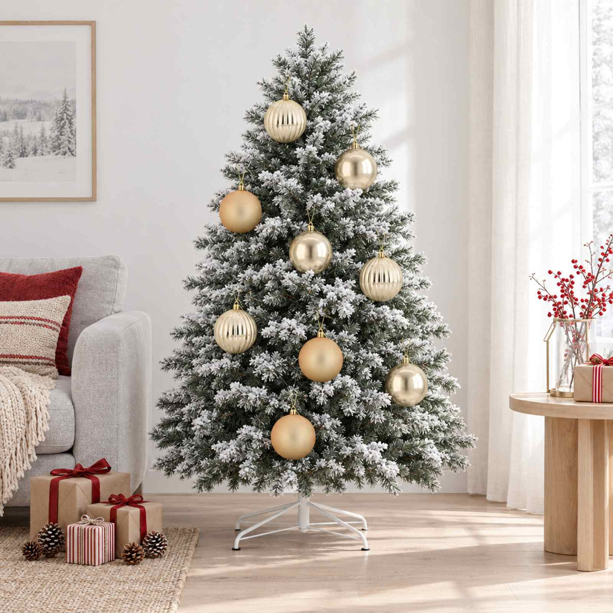 Christmas Ball Set XXL 4 pcs Gold Dia. 20 cm Plastic