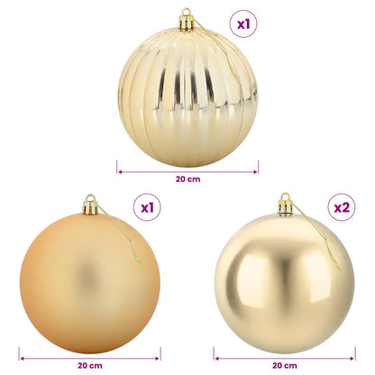 Christmas Ball Set XXL 4 pcs Gold Dia. 20 cm Plastic