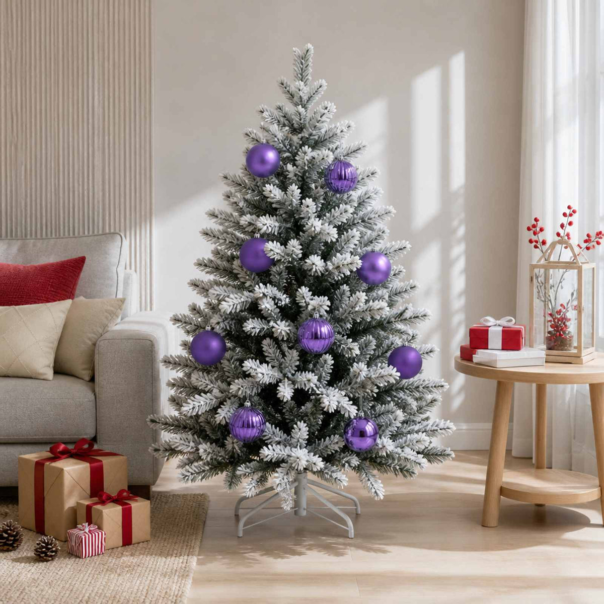 Christmas Ball Set XL 9 pcs Lilac Dia. 15 cm Plastic