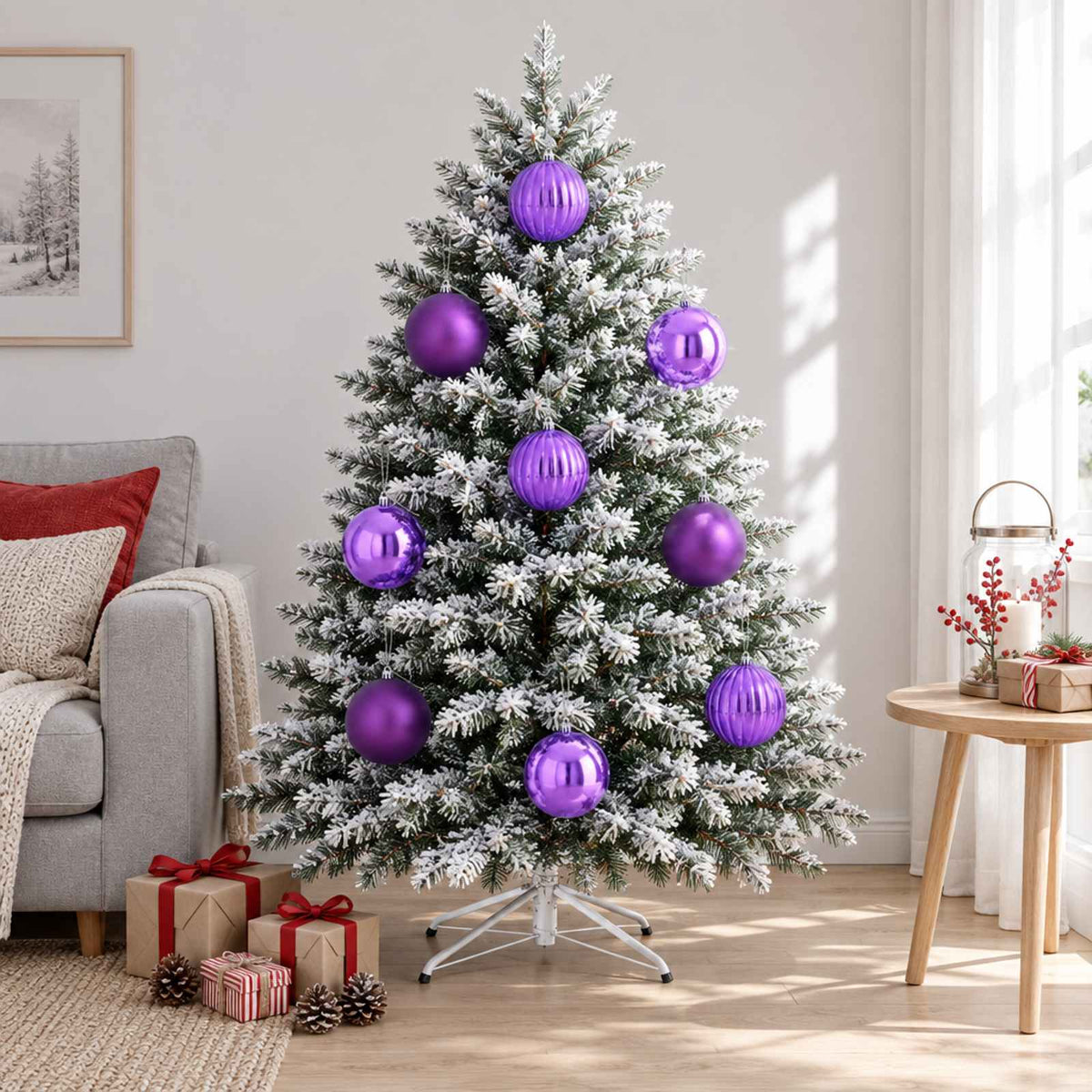 Christmas Ball Set XXL 4 pcs Lilac Dia. 20 cm Plastic