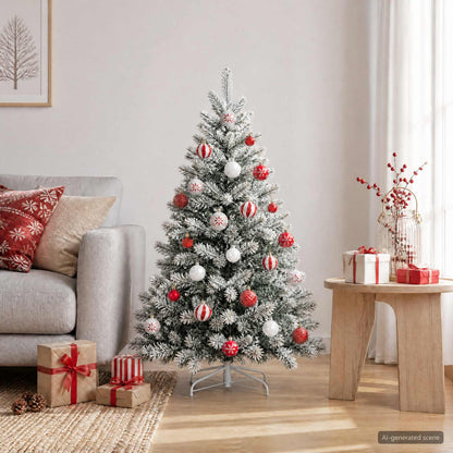 Christmas Ball Set 88 pcs Red and White Ø 6 cm Plastic