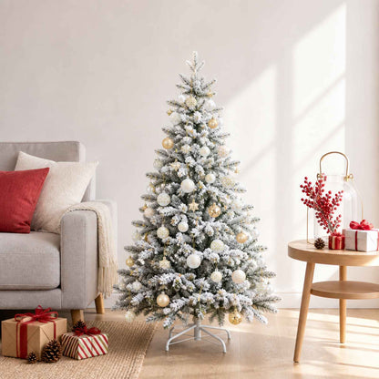 Christmas Ball Set 88 pcs Gold and White Ø 6 cm Plastic