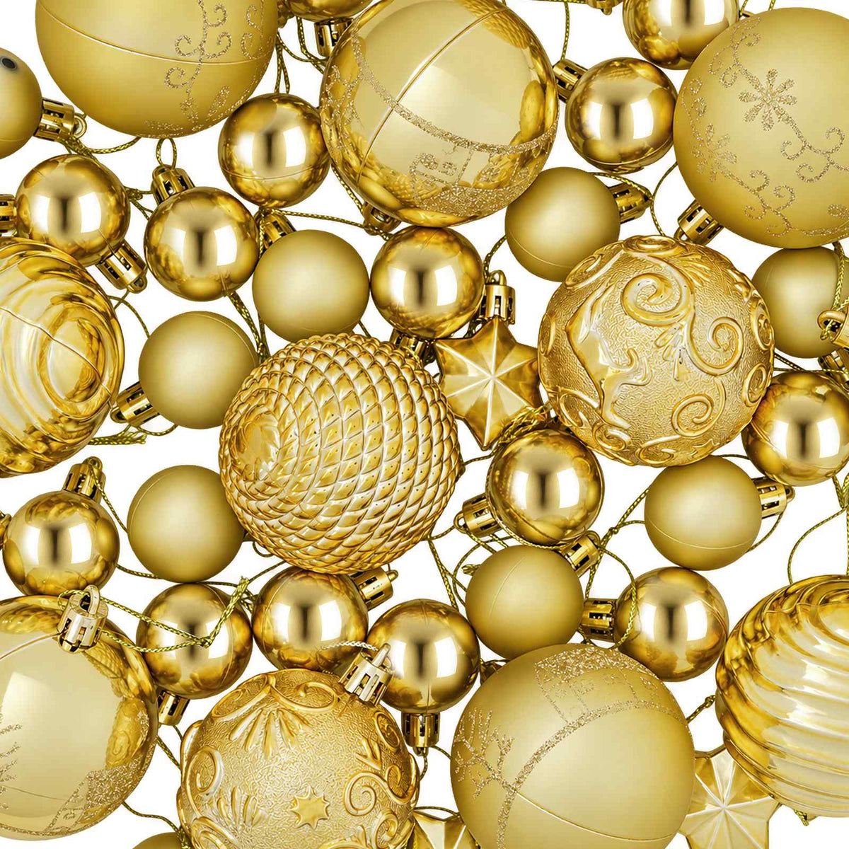 Christmas Ball Set 88 pcs Gold Ø 6 cm Plastic