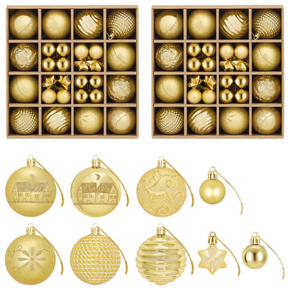Christmas Ball Set 88 pcs Gold Ø 6 cm Plastic