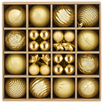 Christmas Ball Set 88 pcs Gold Ø 6 cm Plastic