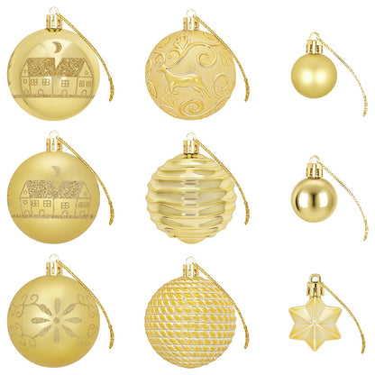 Christmas Ball Set 88 pcs Gold Ø 6 cm Plastic