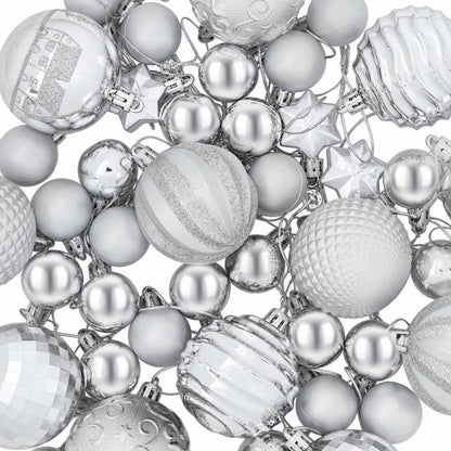 Christmas Ball Set 88 pcs Silver Ø 6 cm Plastic