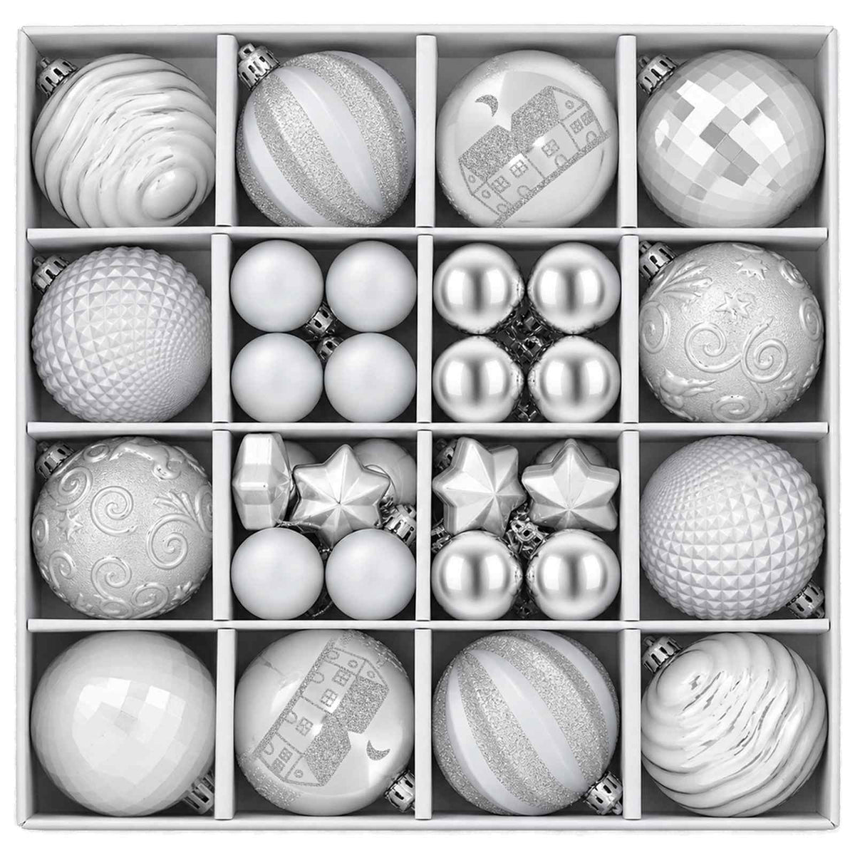 Christmas Ball Set 88 pcs Silver Ø 6 cm Plastic