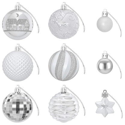 Christmas Ball Set 88 pcs Silver Ø 6 cm Plastic
