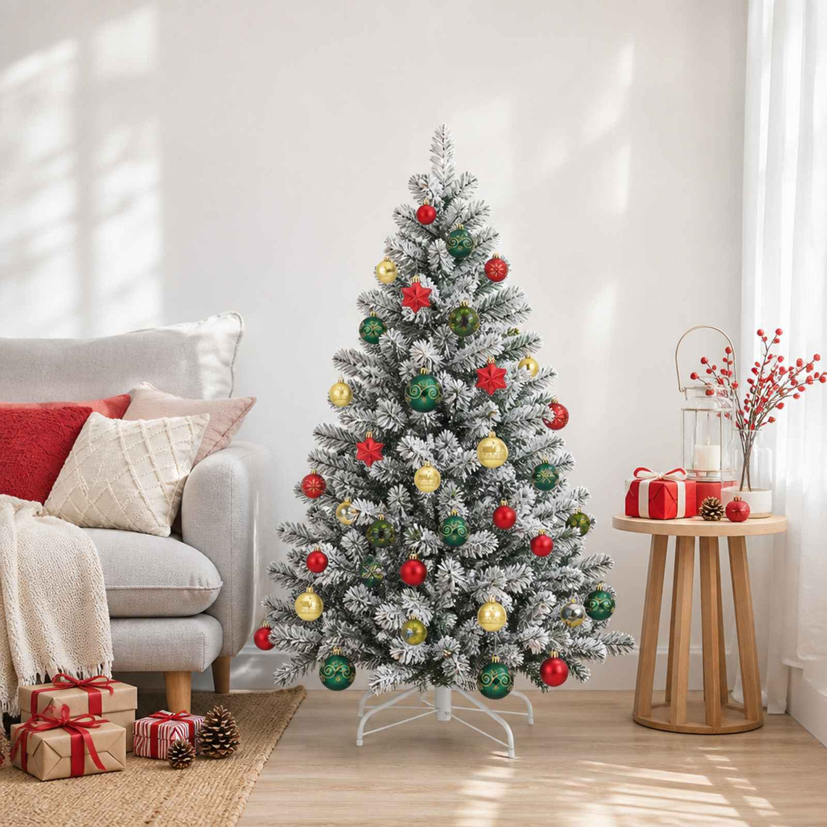 Christmas Ball Set 88 pcs Red, Gold and Green Ø 6 cm Plastic