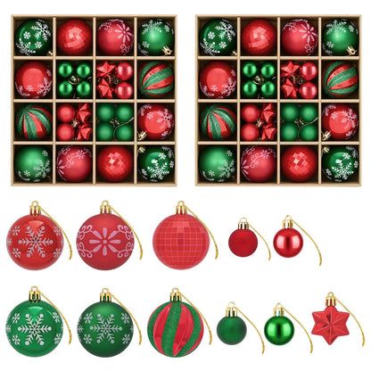 Christmas Ball Set 88 pcs Green and Red Ø 6 cm Plastic