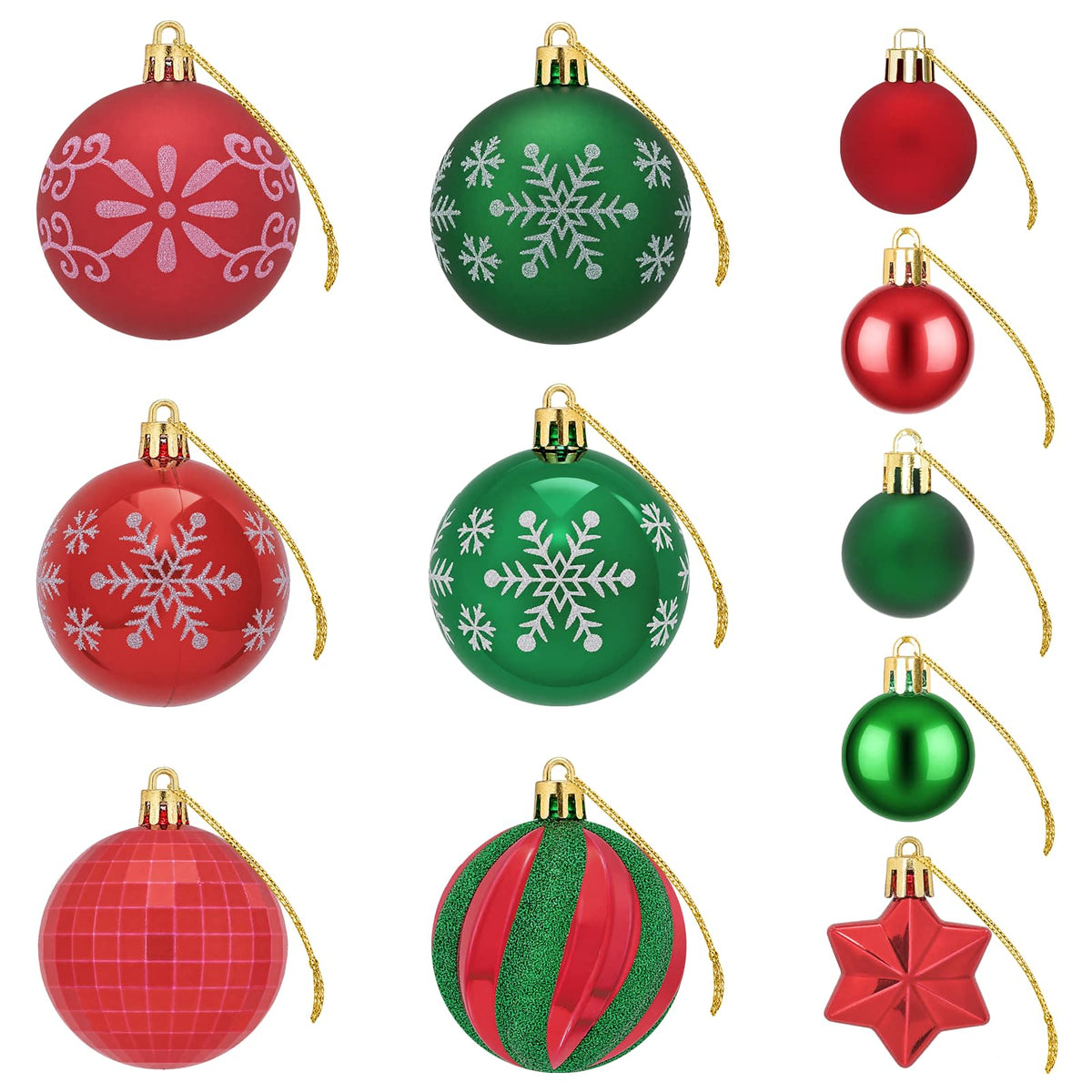 Christmas Ball Set 88 pcs Green and Red Ø 6 cm Plastic