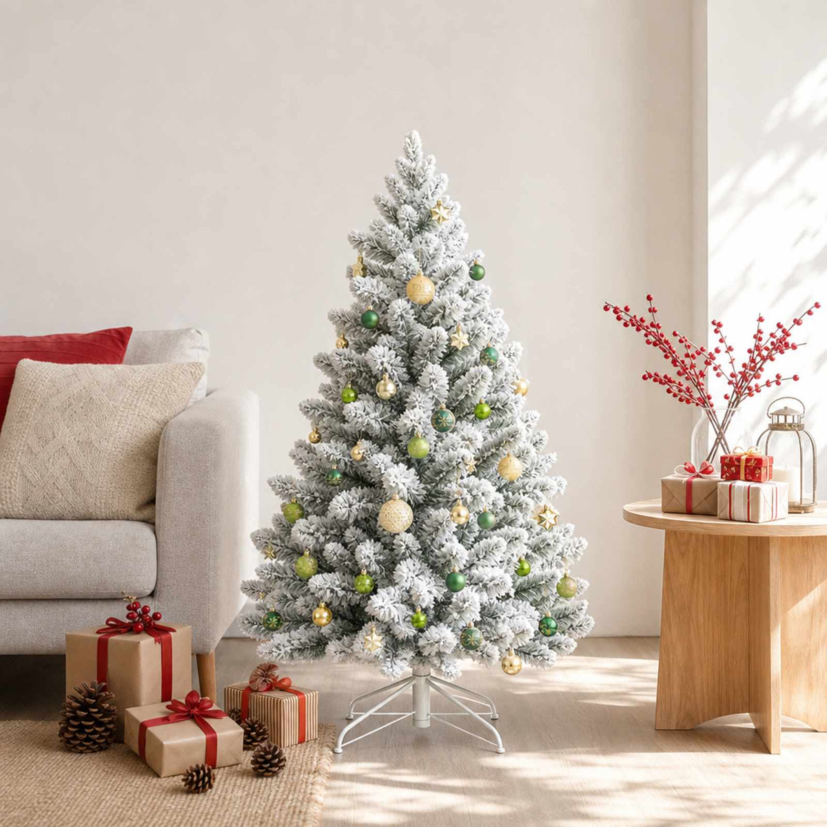 Christmas Ball Set 88 pcs Light Green, Gold and Dark Green