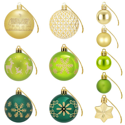 Christmas Ball Set 88 pcs Light Green, Gold and Dark Green