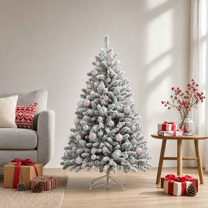 Christmas Ball Set 88 pcs Pink and Silver Ø 6 cm Plastic