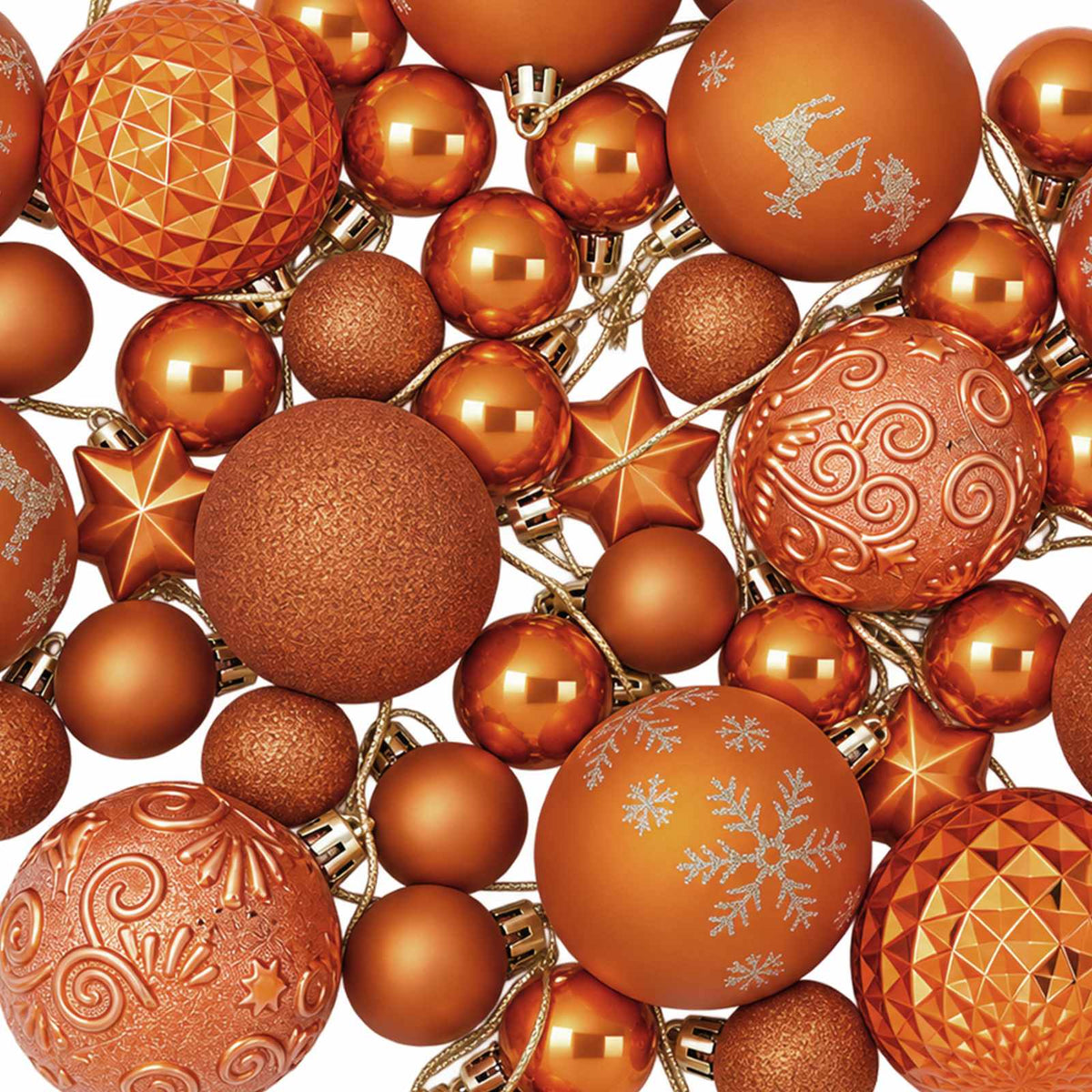 Christmas Ball Set 88 pcs Bronze Ø 6 cm Plastic