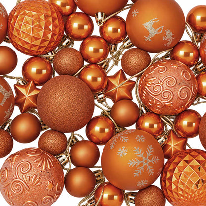 Christmas Ball Set 88 pcs Bronze Ø 6 cm Plastic